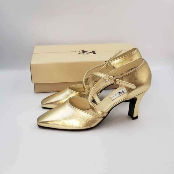 KF Ltd Gold Dance Shoes , Size 8M - Picture 3 of 6